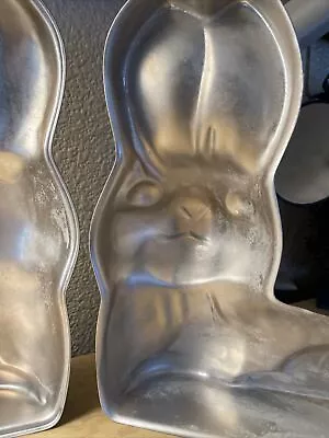 Vintage 2 Pc Wilton Bunny Rabbit Cake Pan 3D Mold 1974 Easter Dessert & Decor • $9.90