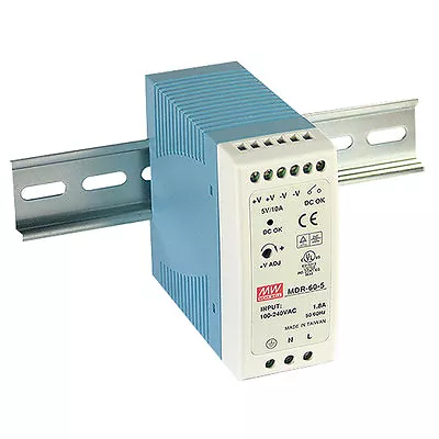 Mean Well MDR-60-24 AC To DC DIN-Rail Power Supply 24 Volt 2.5 Amp 60 Watt • $24.16