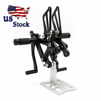 CNC Rearsets For Kawasaki Ninja ZX6R ZX636 2003-2004 Foot Pegs Pedal Rest • $109.73