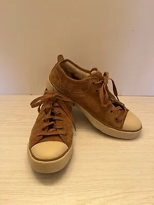 UGG Australia Womens Evera Shoes Sneakers Size 6 Beige Tan 1888 Sheepskin Lined • $30