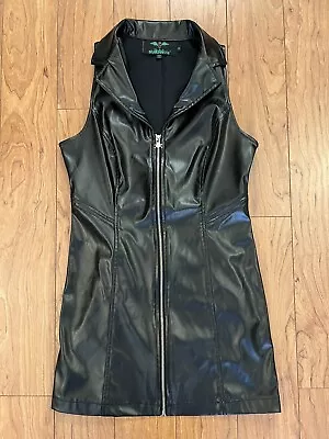 Tripp NYC Medium Daang Goodman Vintage Faux Leather Black Dress Vinyl Punk  • $69