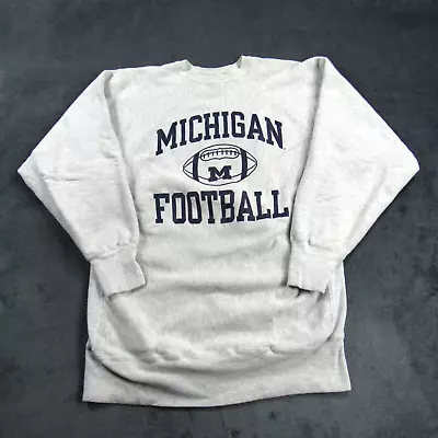 VINTAGE Michigan Wolverines Sweatshirt Mens XXXL Gray Reverseweave Champion 90s • $39.99