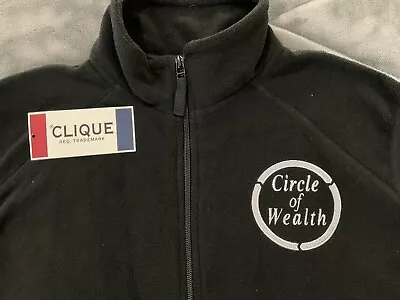 Circle Of Wealth Clique Soft Shell Full Zip Black Vest Men Fleece Mock Neck • $22.95