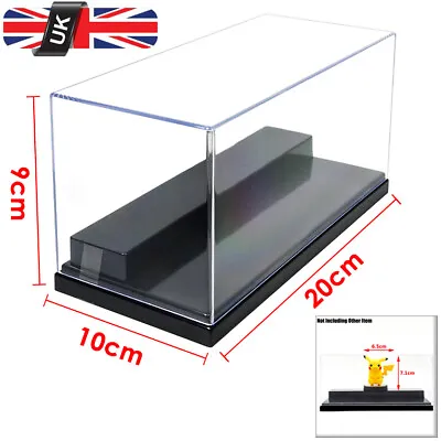 UK Clear Acrylic Display Box 20cm L Perspex 2 Steps Case Plastic Base Dustproof • £11.49