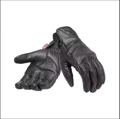 Triumph Banner Leather Motorcycle Gloves Black MGVS20118 • $75