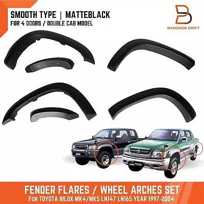 4 Doors 3  Matte Black Fender Flares Fit Toyota Hilux Mk4 Mk5 97-04 Ln167 Ln145 • $280