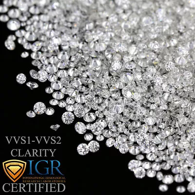 CERTIFIED Round Fancy White-F/G VVS 100% Loose Natural Diamond Wholesale Lot • £28.21