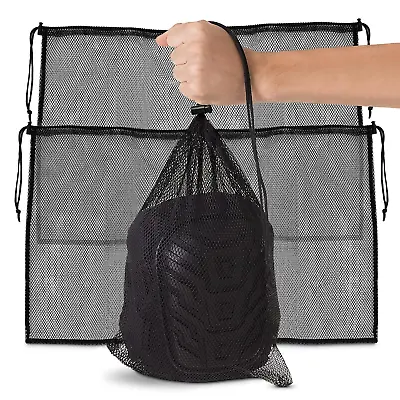 5 PCS Small Mesh Bags Drawstring Bag Camping Green Change Nylon Mesh Drawstri • $14.10