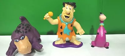 VINTAGE FLINTSTONES FIGURES LOT - FRED FLINTSTONE & DINO THE DINOSAUR - Applause • $9.95