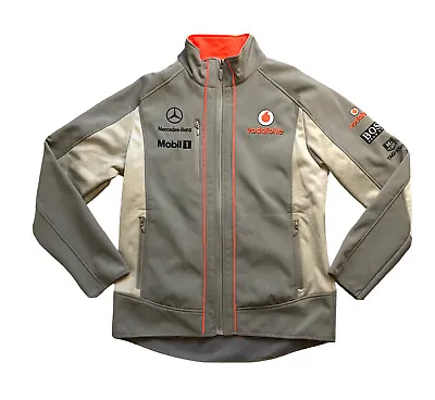 Vodafone Mclaren Mercedes Soft Shell Jacket Men's M Grey Full Zip Formula 1 F1 • $92.47