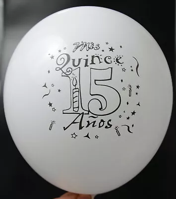 12 Mis Quince  Globos Party Favor Decoration White 15 Anos Balloons Recuerdos  • $4.49