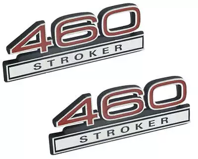 460 7.5 Liter Stroker Emblem Badge Logo In Red & Chrome Trim - 4  Long - Pair • $22.67