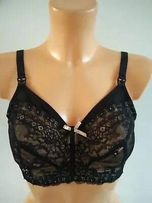 Bnwt 30h Panache Sophie Nursing Bra Black Nude Soft Lace Maternity Bra 5821 • £14.99