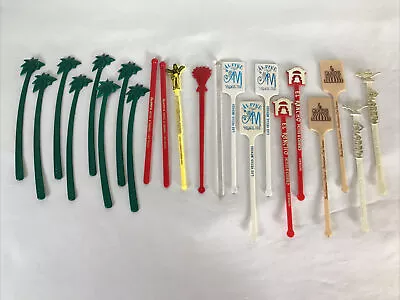 Vintage Las Vegas Casino Swizzle Sticks Lot Of 22 MGM Aladdin El Rancho 4 Queens • $11.99