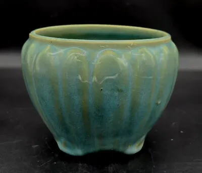 Zanesville Stoneware Arts & Crafts Era Mottled Blue/Green Jardiniere Planter  • $69