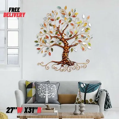 Handcrafted Tree Of Life Metal Art Wall Hanging Sculpture Living Room Home Decor • $175.18