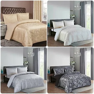 3PC Best Jacquard Duvet Quilt Cover Set With Pillow Cases Double King Super King • £34.99