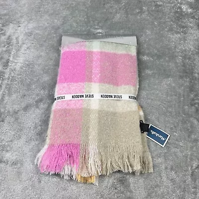 Steve Madden Throw Blanket Pink One Size Plaid NWT • $13.97