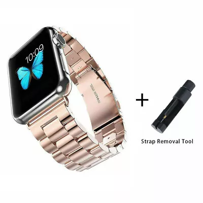 $19.99 • Buy Metal IWatch Band Stainless Steel Strap For Apple Watch Series 8 7 SE 6 5 4 3 2