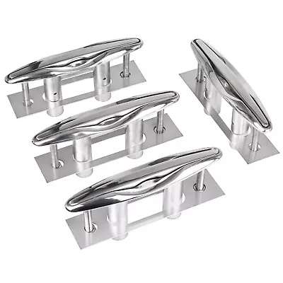 NovelBee 4pcs Boat Pull Up Flush Mount CleatsMarine Dock Deck Cleat 316 Stainle • $86.62