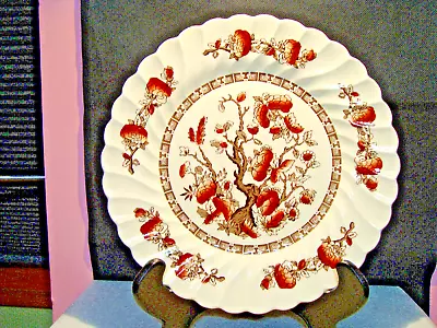 Myott Staffordshire Indian Tree Dinner Plate England Round Swirl Rim 10 In • $10