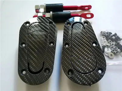 Carbon Fiber Racing Car Bonnet Plus Flush Mount Hood Latch Steel Pin Locking Kit • $33.99