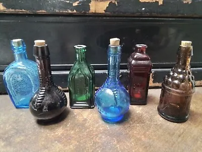Wheaton Miniature Glass Bottles  Apple Ball And Claw Horse Shoe Lot Of 6 Vintage • $22