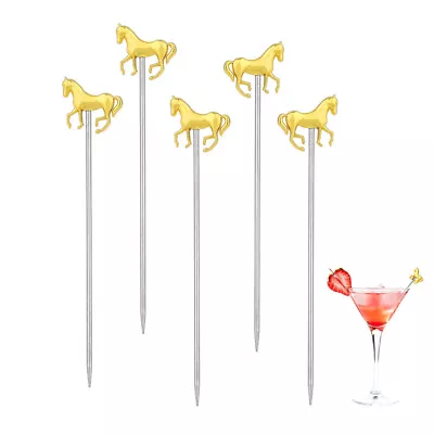 5 Pcs Horse Head Shape Cocktail Sticks Accessories Drinks Cocktail Stirrers • £6.79