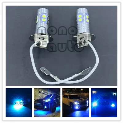 H3 LED Fog Light Bulb Conversion Kit Super Bright Canbus 8000K Ice Blue 55W • $15.99