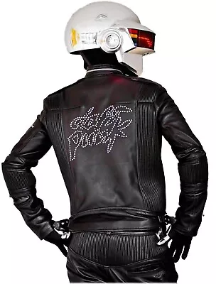 Daft Punk Electroma Get Lucky Leather Jacket With Zipper And Stitching In Black • $99