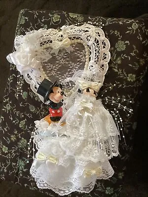 Handcrafted Wedding Cake Topper Mickey And Minnie Mouse. Adorable! 13” Tall • $35