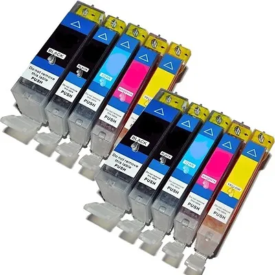 10 X Ink Cartridges Non-OEM For Canon PGI-5BK CLI-8B CLI-8C CLI-8M CLI-8Y • £21.99