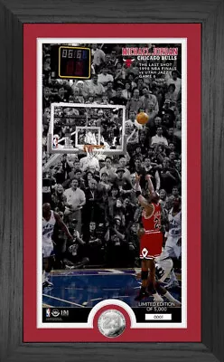 MICHAEL JORDAN The Last Shot 1998 Finals Photo HIGHLAND MINT SILVER COIN Framed • $109.99