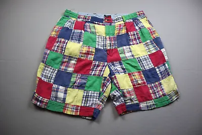 Tommy Hilfiger Chino Shorts Mens 36 Madras Patchwork Flat Front Pockets • $18.88