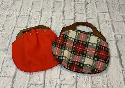 Vintage Burmuda Handbag Lot Plaid Tartan  • $44