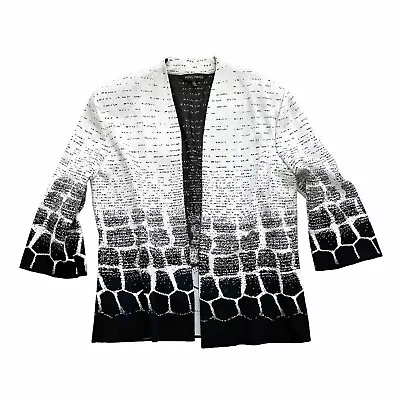 Ming Wang Open Front Cardigan Size Large Modern Artsy Art To Wear Chic Event  • $39.99