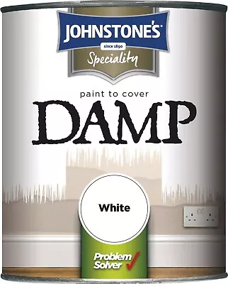 Johnstones White Damp Proof Paint - High Opacity To Safeguard Damp Seeping • £16.48