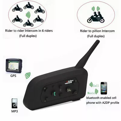 1200m Intercom Bluetooth Motorcycle Bike Helmet Interphone Headset 6 Riders New • $53.19