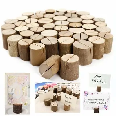 £7.59 • Buy 10-100 Wooden Table Card Holder Stand Number Place Name Menu Party Wedding Decor