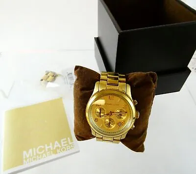 Michael Kors Gold Plated Wristwatch In Box MK-5055 6 Inches Fit With Link AS IS • $124.88