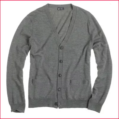 J Crew Merino Wool Cardigan Button Sweater Jacket Dark Heather Grey S Small • $35