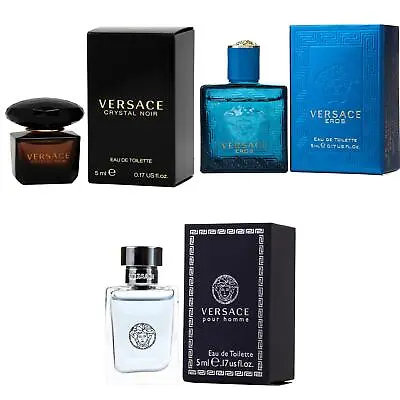 3pc Mini Gift Set Versace Crystal Noir Eros Men Pour Homme 5ml/0.17oz NEW!!! • $29.49