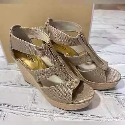 Michael Kors Damita Espadrille Wedge In Gold • $70