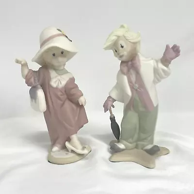 Lot Of 2 Liadro Golden Memories Figurines 1991 Boy Girl Hat Umbrella Poecelain • $49