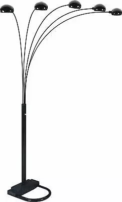 84  Tall 5 Adjustable Arm Arch Arching Dimmer Switch Floor Lamp Light Black • $162.99