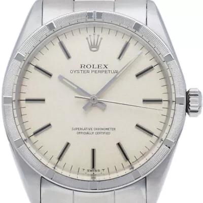 ROLEX Oyster Perpetual Date Antique 1007(1) Stainless Steel MensWatch Silver... • $4160.28