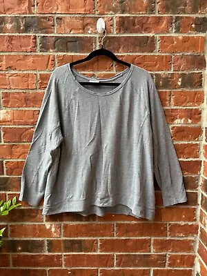 J. Jill Wearever Womens XL Gray Relaxed Boxy Long Sleeve Top • $19.99