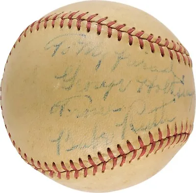 Babe Ruth Autographed Single Signed Baseball New York Yankees PSA LOA 25097 • $6999.99