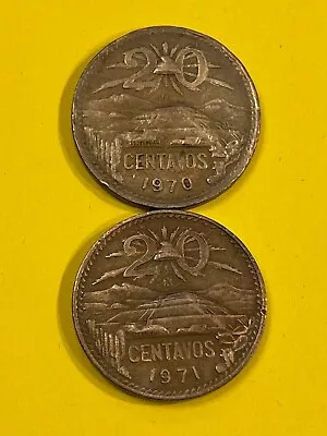 Mexico   1970 - 1971  20 Centavos  Pyramid Free Shipping • $5.80