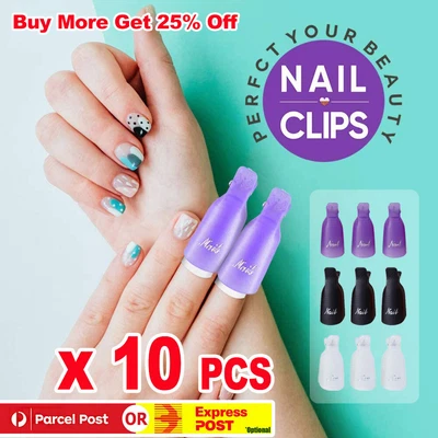 $6.59 • Buy 10x Art Soak Off Clip Cap Nail Decor Design Plastic UV Gel Remover Polish Warp